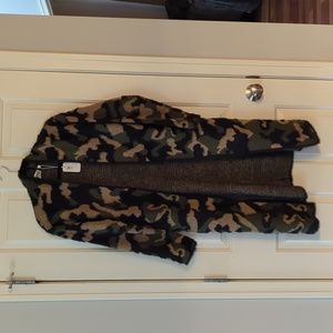 NWT CAMO Duster Small/Med Sweater with pockets angora-feel so pretty!!